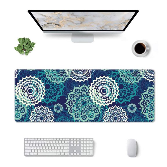 Xecao Bohemian Mandala for Mouse Pad - Waterproof Extended Contour Mouse Mat, Large Gaming Mousepad Laptop Keyboard Mat with Non-Slip Rubber Base