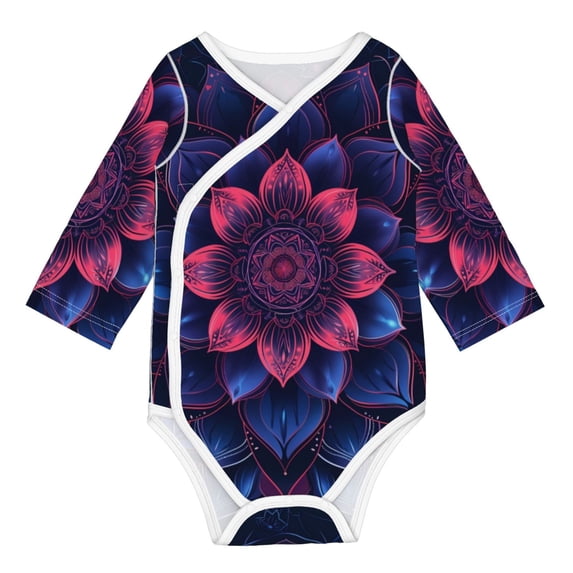 Xecao Bohemian Vintage Pattern Print Baby unisex-baby Cotton Long-sleeve Bodysuits-3 Months