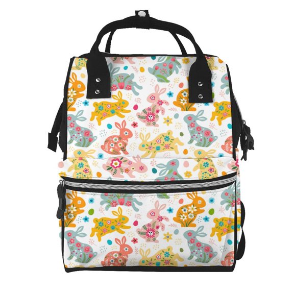 Xecao Boho Bunny print Large Capacity Nappy Bag is a multi-functional waterproof travel backpack, perfect as a nursing bag or mummy backpack for women