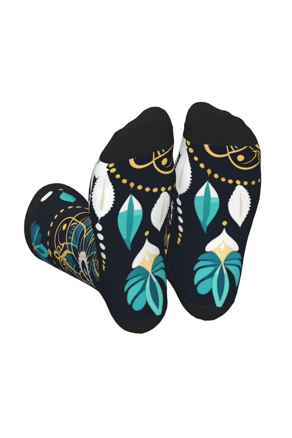 Boho Dreamcatcher Print Crew Socks for Men and Women, Men's Soft Moisture-wicking Sock