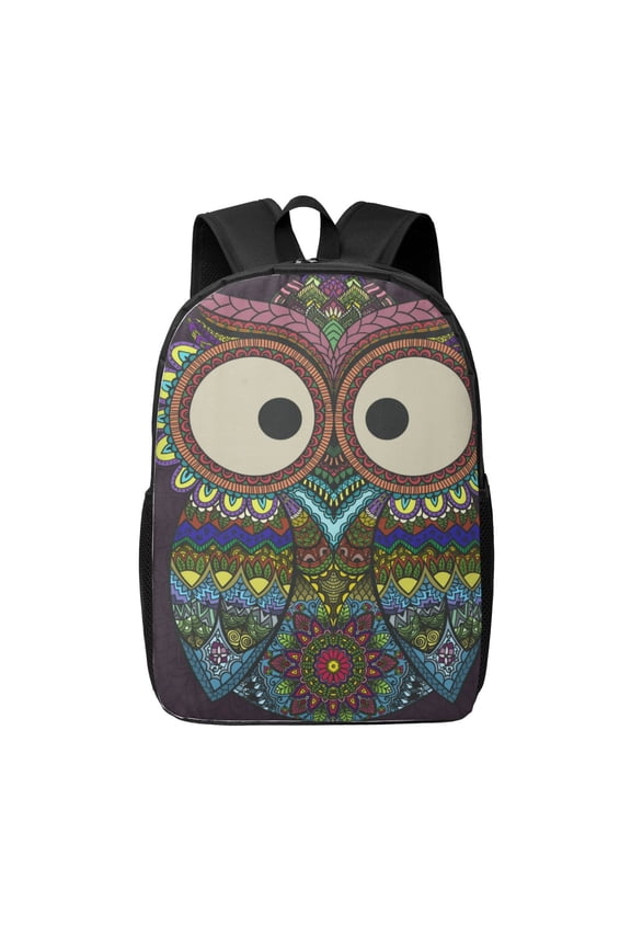 Boho Owl print Travel Backpack, Large Computer Backpack for Men Women, College School Rucksack Book Bag