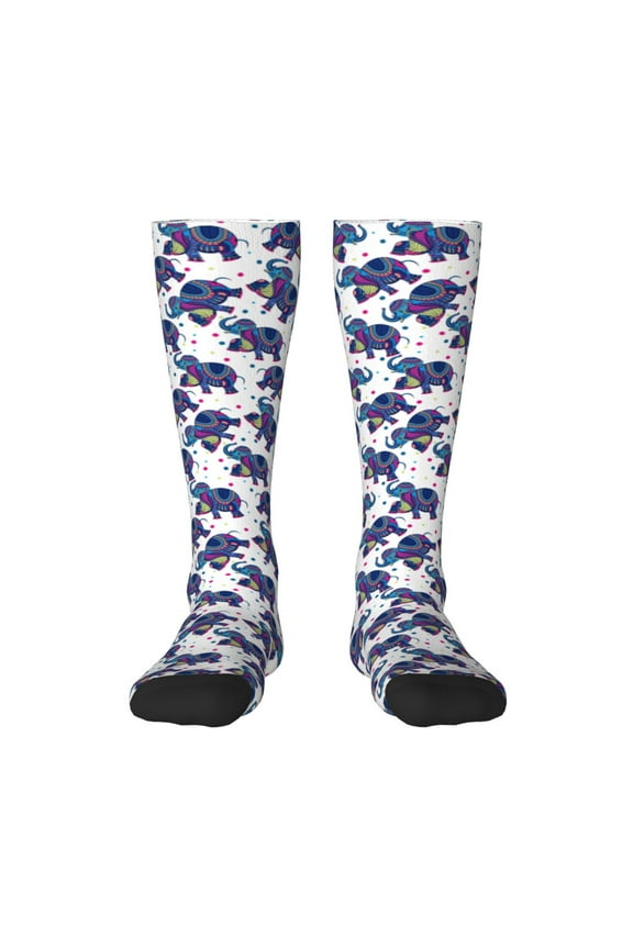 Boho elephant Print Compression Socks for Both Men And Women for Running, Travel, Flight, Nurse
