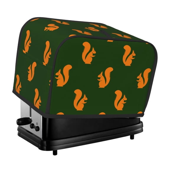 Xecao Bold Squirrel Silhouettes Print 2 Slice Toaster Cover with Pockets, Small Appliance Cover, Dust and Fingerprint Protection, Machine Washable