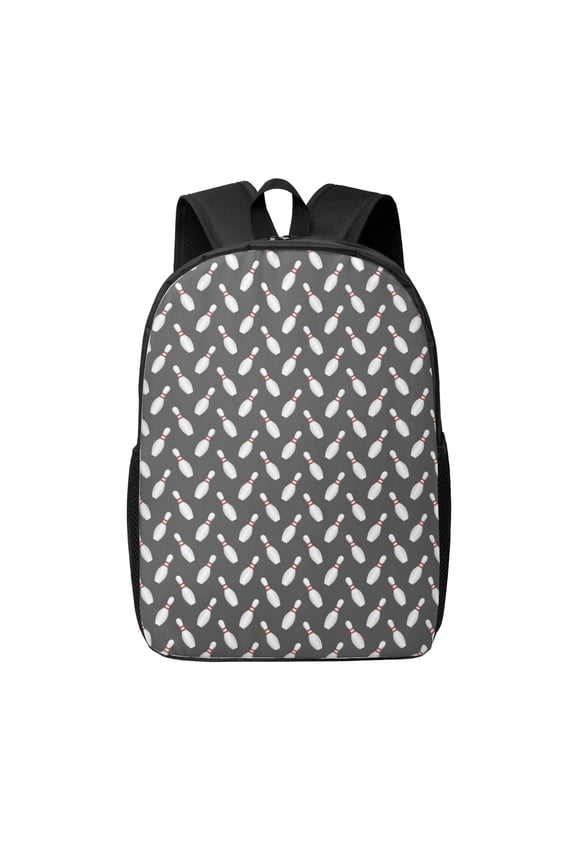 Bowling Pins print Travel Backpack, Large Computer Backpack for Men Women, College School Rucksack Book Bag