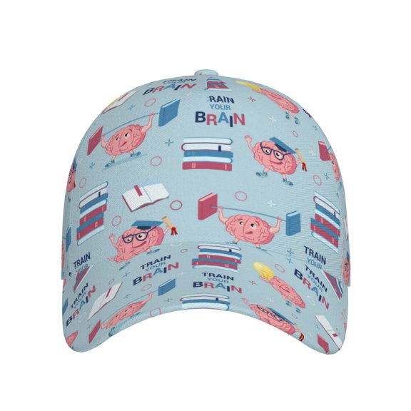 Xecao Brain Training for Baseball Cap: Unisex, crafted from classic polyester twill fabric, featuring a soft unconstructed design