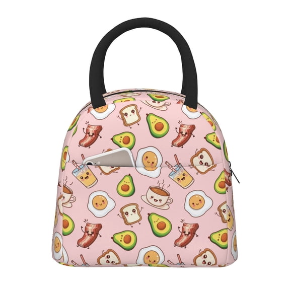 Xecao Breakfast Lunch Bag , an insulated, reusable tote bag perfect for adults of all genders, ideal for work, office, picnics and beach trips