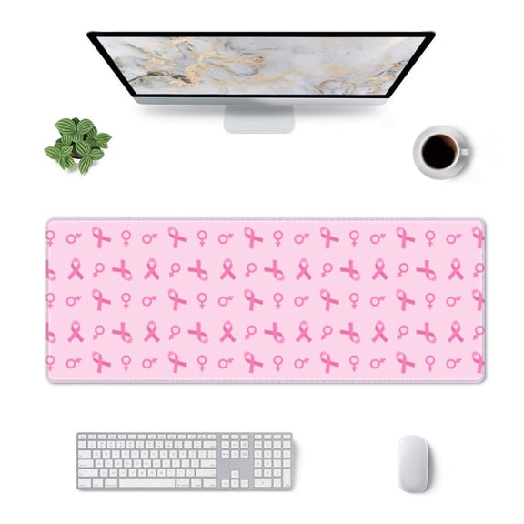 Xecao Breast Cancer Awareness 1 for Mouse Pad - Waterproof Extended Contour Mouse Mat, Large Gaming Mousepad Laptop Keyboard Mat with Non-Slip Rubber Base
