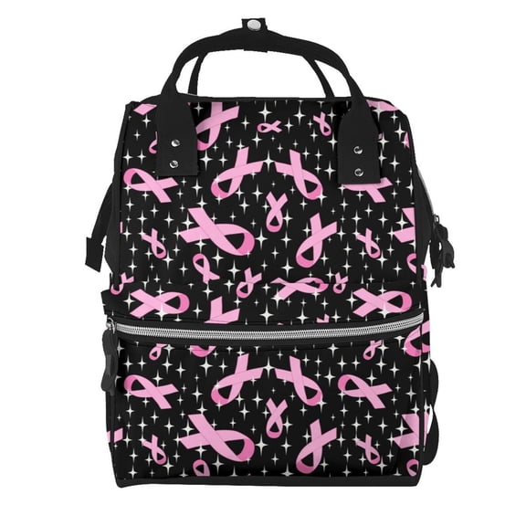 Xecao Breast Cancer Awareness (2) print Large Capacity Nappy Bag is a multi-functional waterproof travel backpack, perfect as a nursing bag or mummy backpack for women