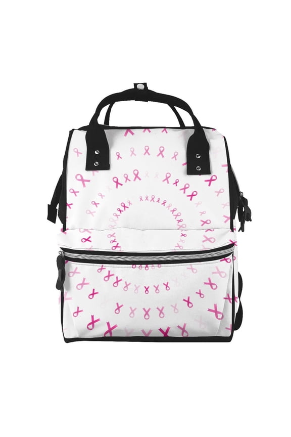 Breast Cancer Awareness (4) print Large Capacity Nappy Bag is a multi-functional waterproof travel backpack, perfect as a nursing bag or mummy backpack for women