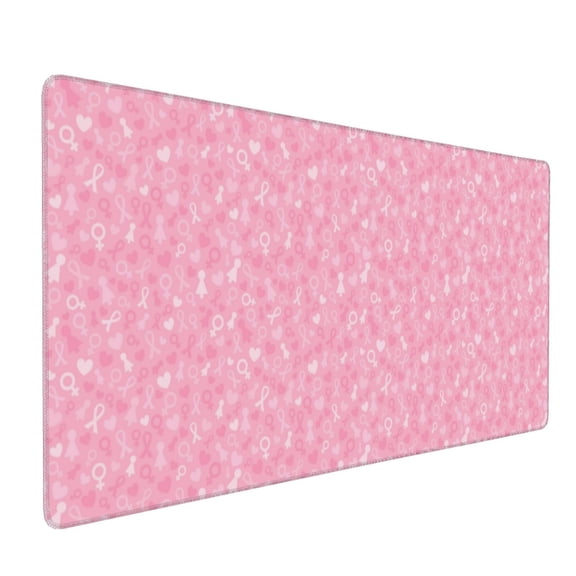 Xecao Breast Cancer Awareness Print Large Mouse Pad, 16x35.5in Mousepad, Professional Non-Slip Rubber Base Big Mouse Pad, Mouse Pad for Gaming & Office Full Desk Mouse Pad