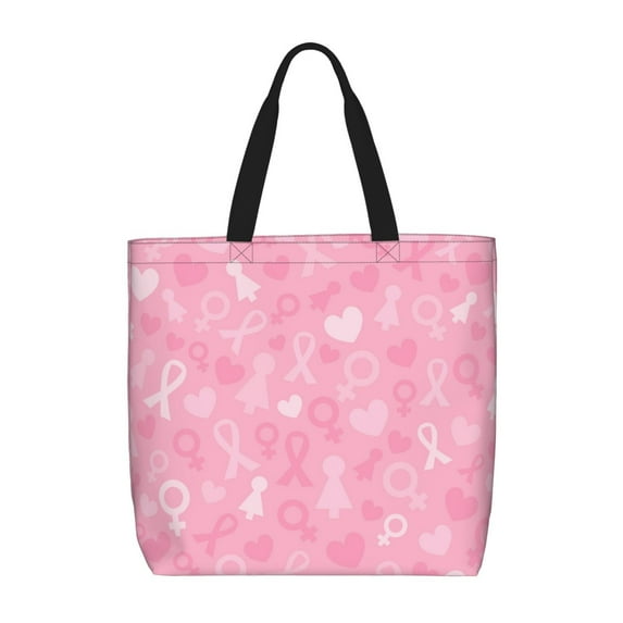 Xecao Breast Cancer Awareness for Tote Bag: spacious with inner pockets, ideal for work, shopping, or travel.