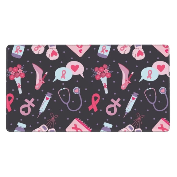 Xecao Breast Cancer Awareness1 for Waterproof Mouse Pad - Extended Contour Mouse Mat, Large Gaming Mousepad Laptop Keyboard Mat with Non-Slip Rubber Base
