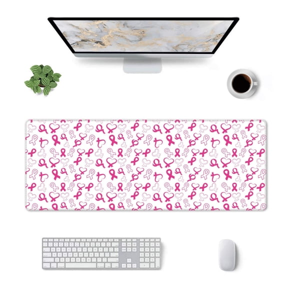 Xecao Breast Cancer Awareness4 for Mouse Pad - Waterproof Extended Contour Mouse Mat, Large Gaming Mousepad Laptop Keyboard Mat with Non-Slip Rubber Base