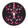 thumbnail image 1 of Xecao Breast Cancer Pattern Christmas Tree Skirt Round Xmas Tree Mat Base Cover for Holiday Home Decorations-30", 1 of 6