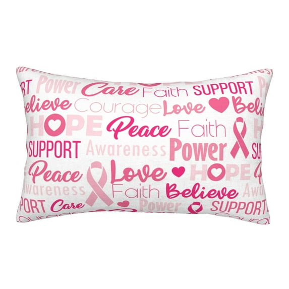 Xecao Breast Cancer Pink Ribbons Awareness (2) for Decorative Throw Pillow Case for Couch,Sofa or Bed Set,Pillow Cover for Sofa Home Decor Ideal Gift-14"x20"