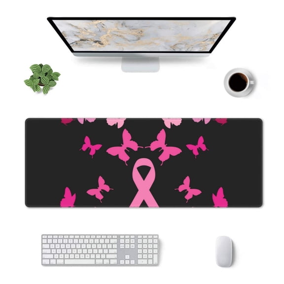 Xecao Breast Cancer for Mouse Pad - Waterproof Extended Contour Mouse Mat, Large Gaming Mousepad Laptop Keyboard Mat with Non-Slip Rubber Base