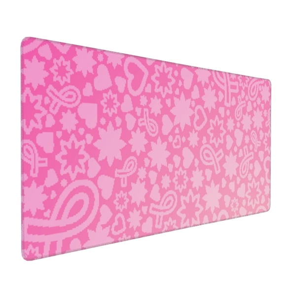Xecao Breast CancerN Ribbons Awareness Print Large Mouse Pad, 16x35.5in Mousepad, Professional Non-Slip Rubber Base Big Mouse Pad, Mouse Pad for Gaming & Office Full Desk Mouse Pad