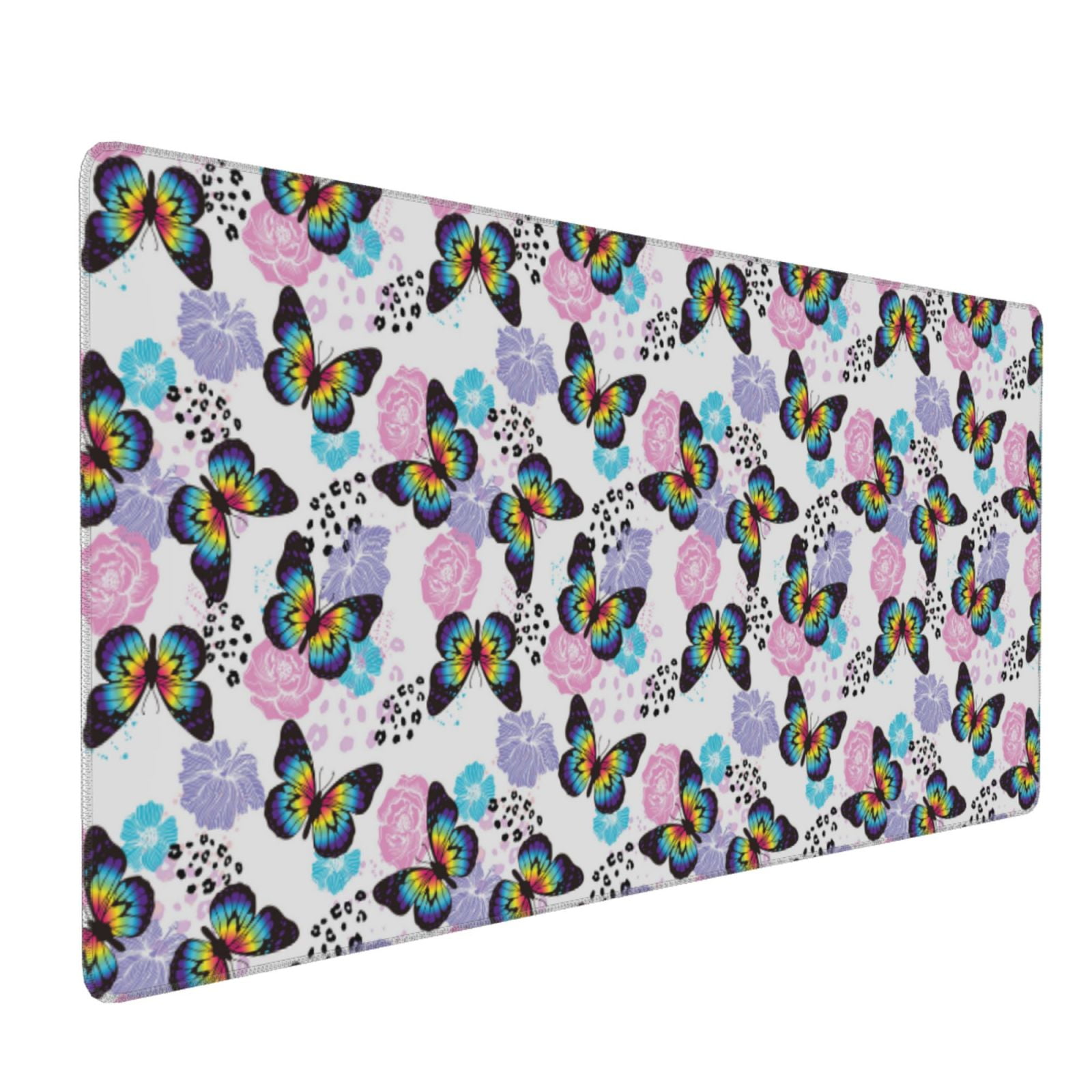 Xecao Bright Butterflies1 Print Large Mouse Pad, 16x35.5in Mousepad, Professional Non-Slip Rubber Base Big Mouse Pad, Mouse Pad for Gaming & Office Full Desk Mouse Pad
