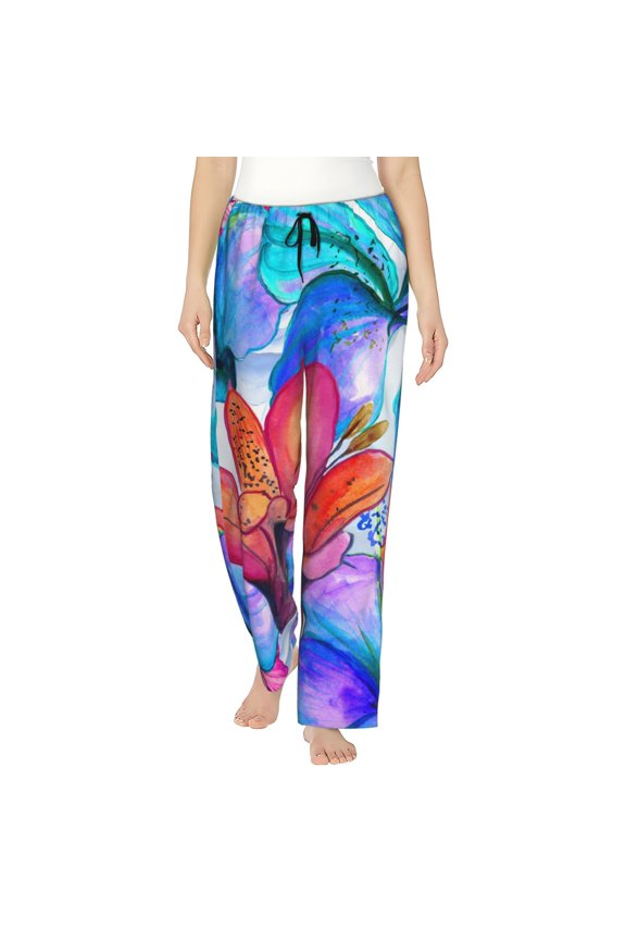 Bright Flowers Women's Straight Lounge Pajama Pants: The Epitome of Relaxed Sleepwear