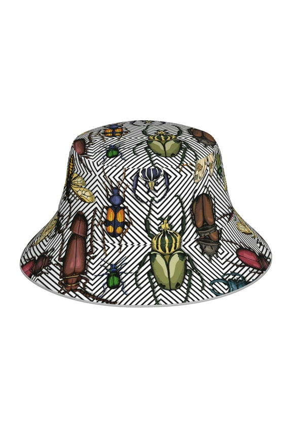 Bright Insects Print Men and Women Night Reflective Hat Runner Cap Visor Bucket Hat Boonie Cap