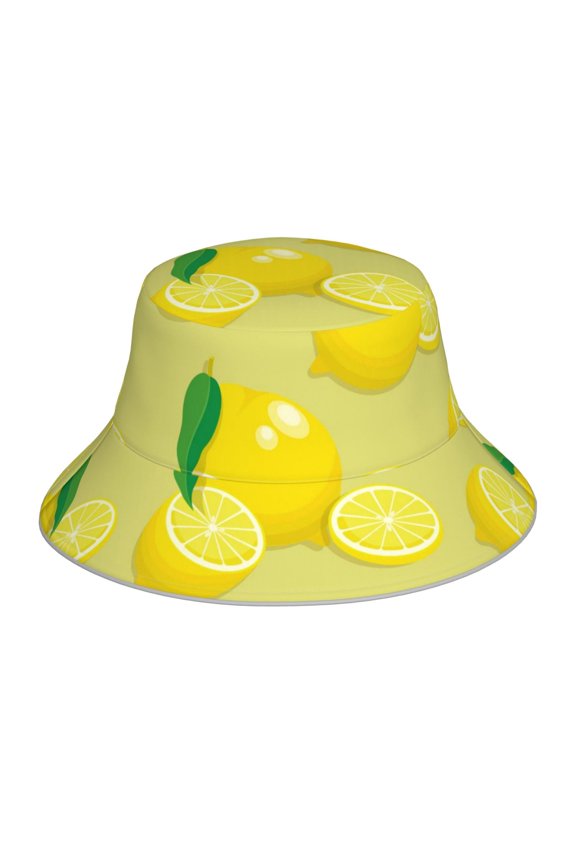 Bright Lemons Print Men and Women Night Reflective Hat Runner Cap Visor Bucket Hat Boonie Cap
