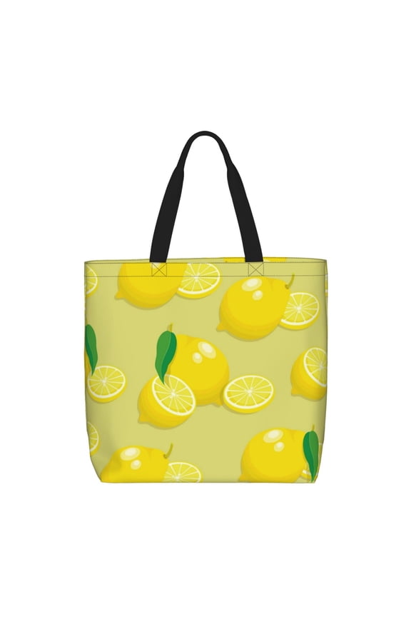 Bright Lemons for Tote Bag: spacious with inner pockets, ideal for work, shopping, or travel.