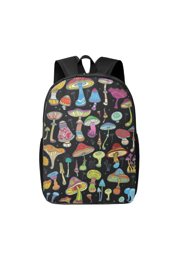 Bright Mushrooms print Travel Backpack, Large Computer Backpack for Men Women, College School Rucksack Book Bag