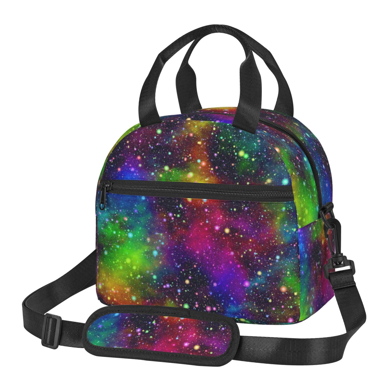 Xecao Bright Universe Print Insulated Lunch Box, Lunch Cags Lunch Bag Featuring An Adjustable Shoulder Strap