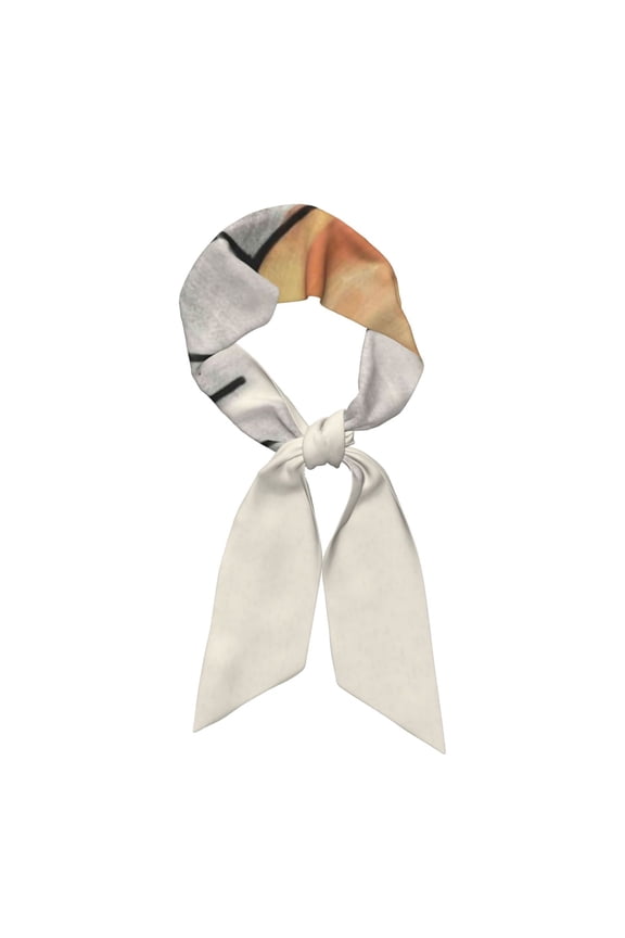 Brown Cat Cartoon Pattern Large Satin Head Scarf - Satin Hair Scarves Silk Bandana Scarf Headscarf Silk Feeling Scarf for Women