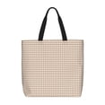 thumbnail image 1 of Xecao Brown Gingham for Tote Bag: spacious with inner pockets, ideal for work, shopping, or travel., 1 of 9