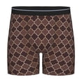 thumbnail image 1 of Xecao Brown Gold Grid Print Boxer Briefs for Men's Stretch Moisture-Wicking Underwear, Mid-Rise Classics breathable fabric, 1 of 7