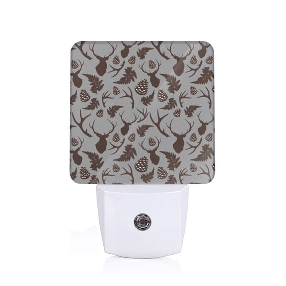 Xecao Brown Moose with Pinecones for Night Light - a Wall-mounted LED Fixture with A Dusk-to-dawn Sensor, Ideal for Bedrooms, Bathrooms, Hallways, and Kitchens-US