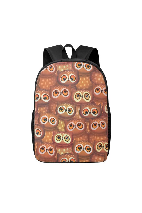 Brown Owl print Travel Backpack, Large Computer Backpack for Men Women, College School Rucksack Book Bag