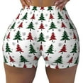 thumbnail image 1 of Xecao Buffalo Plaid Christmas Trees Print Workout Shorts for Women Soft Smooth Gym Yoga Scrunch Active Tennis Workout Running Shorts, 1 of 9