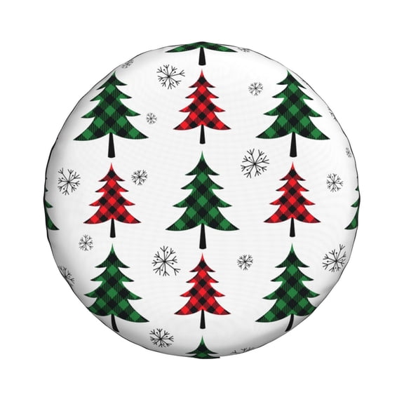 Xecao Buffalo Plaid Christmas Trees for Tire Covers: Waterproof, dust-proof, and universally fitting for trailers, SUVs