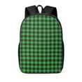 Xecao Buffalo Plaid Green Black print Travel Backpack, Large Computer