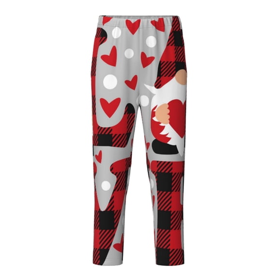 Xecao Buffalo Plaid Love And Gnome Print Teenagers' Pajama Pants Long Sleep Pants Soft Elastic Waist Pajama Bottoms Elastic waist with 2 Pockets 5-16 Years-XS(5-6)