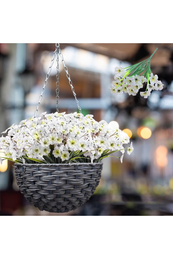 Red White Blue Artificial Flowers, Patriotic Bouquet for Independence Day Memorial Day Party Decor, Plastic Fake Flowers for Porch Garden Window Ornament