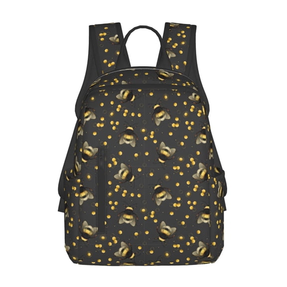 Xecao Bumblebee print Backpack For women men Aesthetic Lightweight Travel Daypack Simple Cute Backpack For Bookbag