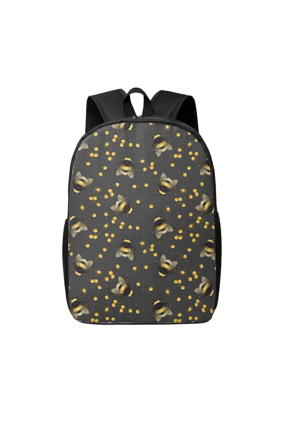Bumblebee print Travel Backpack, Large Computer Backpack for Men Women, College School Rucksack Book Bag