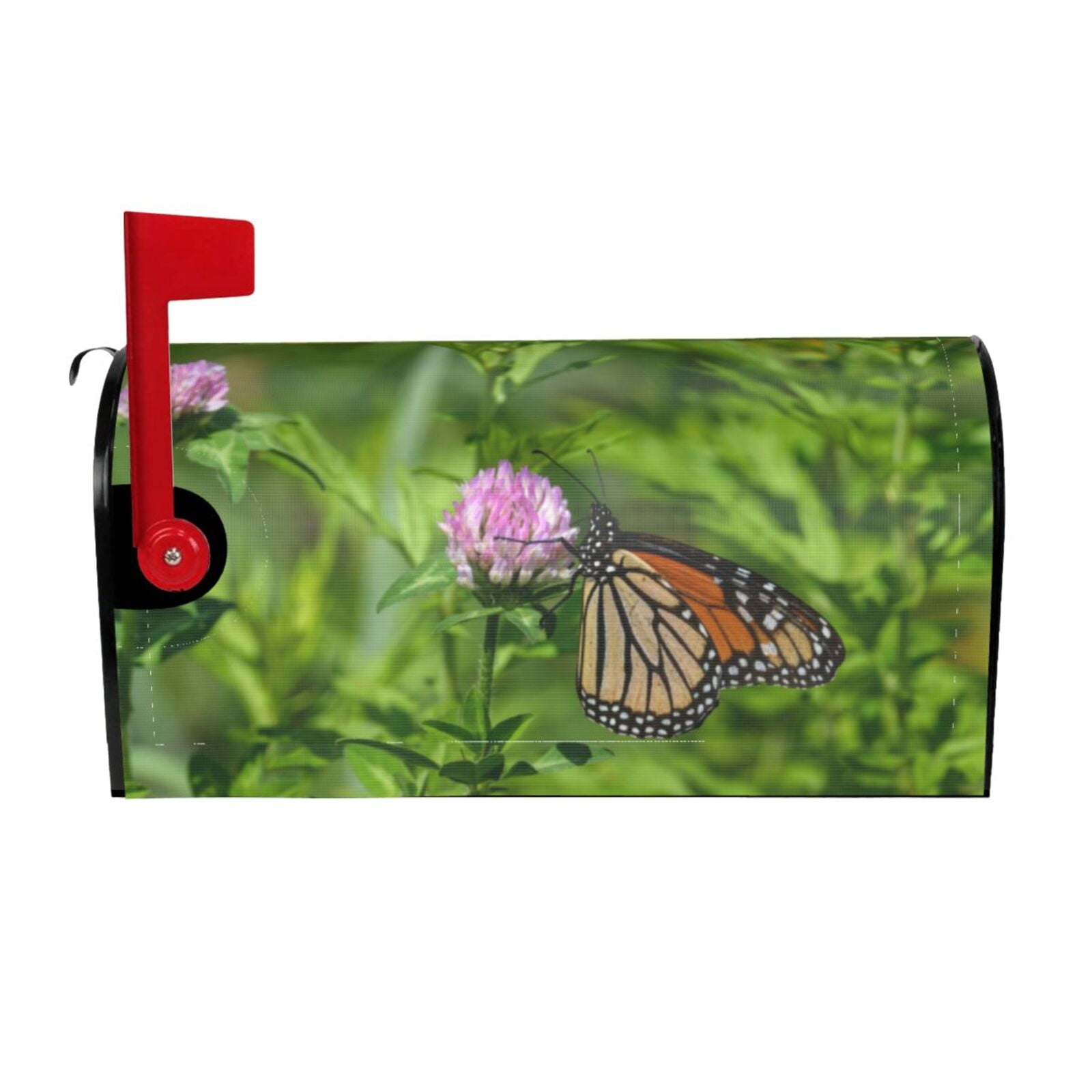 Xecao Butterflies and Floral for Mailbox Cover with Magnetic Strips, Waterproof and Sunscreen, Adds a Decorative Touch to Your Garden Yard-21x18 in