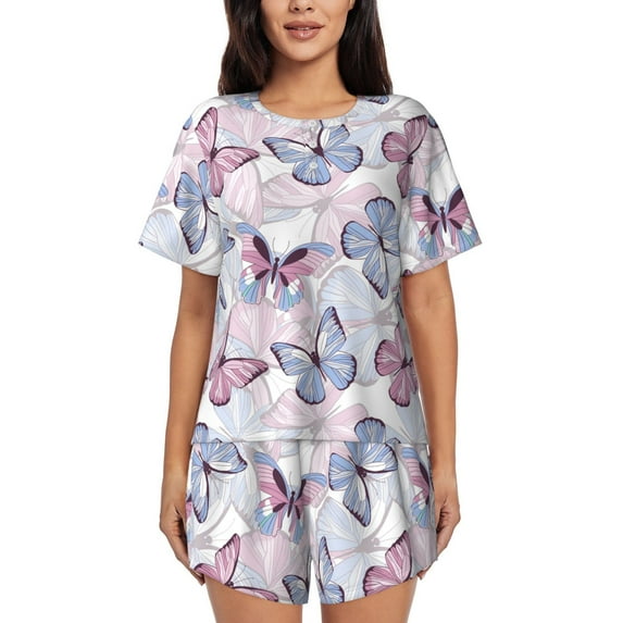 Xecao Butterflies in Pastel print Swimsuit for women, Summer-ready, sporty style.Quick-dry fabric. Many sizes & colors.