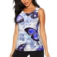 thumbnail image 1 of Xecao Butterflies print women's scoop neck, loose-fit workout tank tops for the gym., 1 of 9