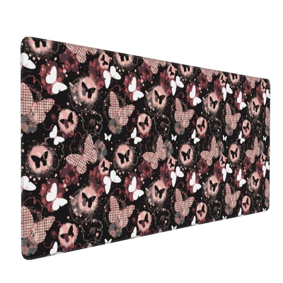 Xecao Butterfly Print Large Mouse Pad, 16x35.5in Mousepad, Professional Non-Slip Rubber Base Big Mouse Pad, Mouse Pad for Gaming & Office Full Desk Mouse Pad