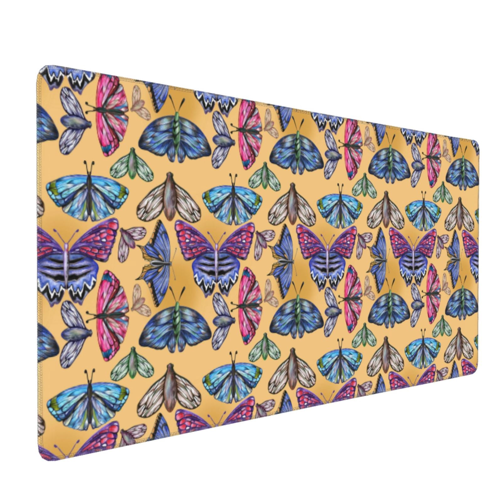Xecao Butterfly 3 Print Large Mouse Pad, 16x35.5in Mousepad, Professional Non-Slip Rubber Base Big Mouse Pad, Mouse Pad for Gaming & Office Full Desk Mouse Pad