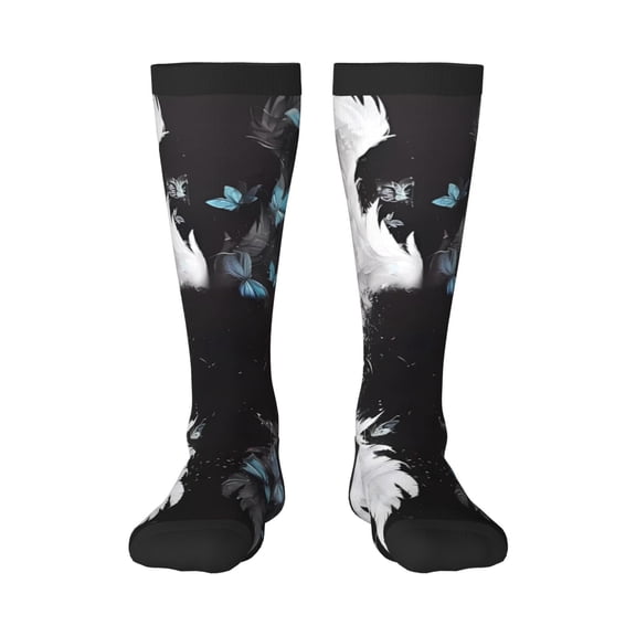 Xecao Butterfly Angel Wings Art Print Compression Socks for Both Men And Women for Running, Travel, Flight, Nurse