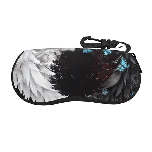 Xecao Butterfly Angel Wings Art for Eyeglass Case Soft Shell, Portable Sunglass Case, Fashionable Eyeglass Case with Zipper, Lightweight