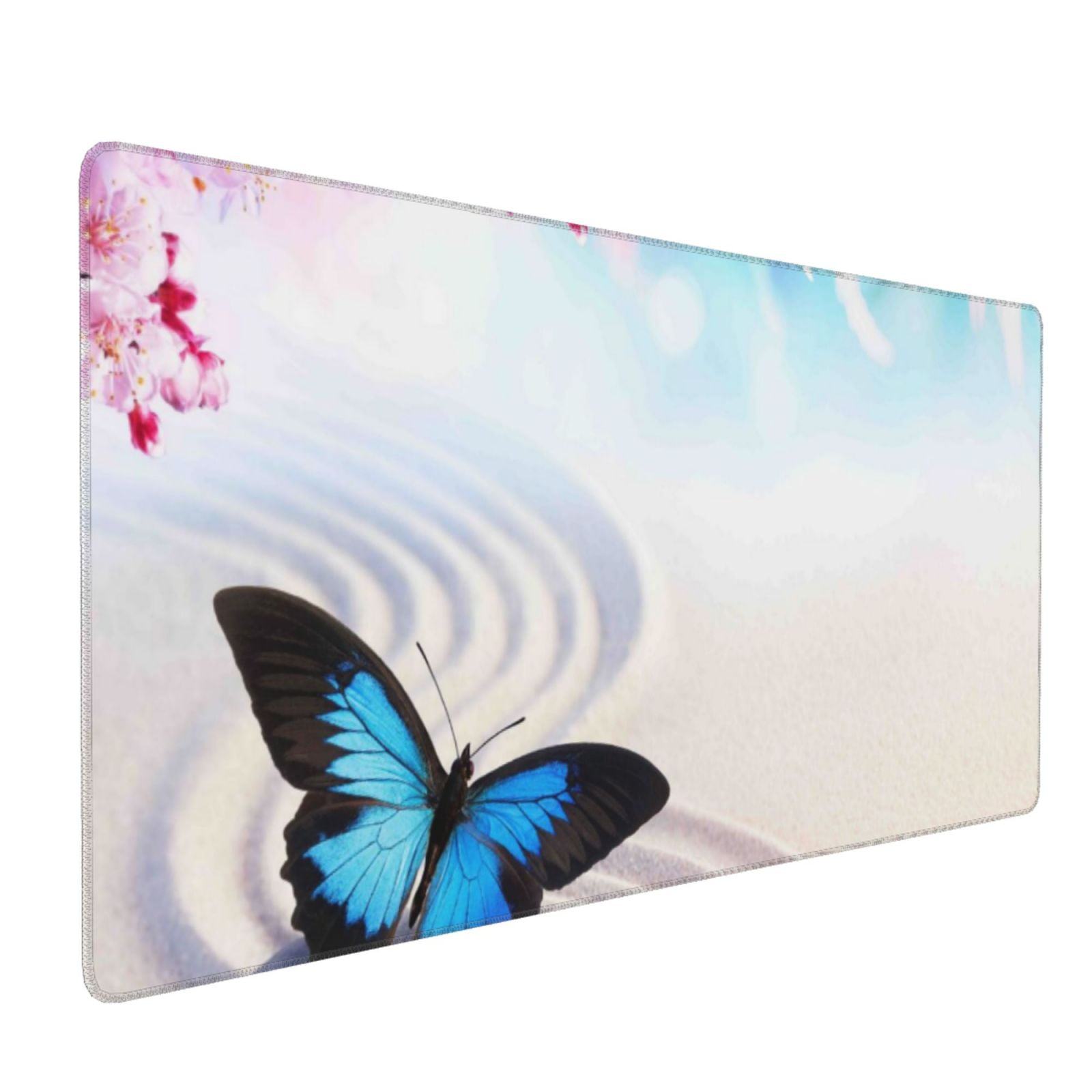 Xecao Butterfly In Blossoms Zen Print Large Mouse Pad, 16x35.5in Mousepad, Professional Non-Slip Rubber Base Big Mouse Pad, Mouse Pad for Gaming & Office Full Desk Mouse Pad