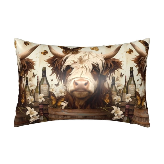 Xecao Butterfly Cow Barrel Pattern Satin Pillowcases for Hair and Skin, Luxurious and Silky Pillow Cases with Envelope Closure, 20x30 Inches