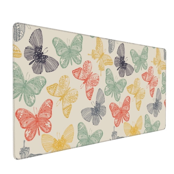Xecao Butterfly Print Large Mouse Pad, 16x35.5in Mousepad, Professional Non-Slip Rubber Base Big Mouse Pad, Mouse Pad for Gaming & Office Full Desk Mouse Pad